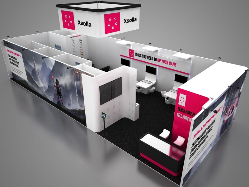 Rendering Xsolla booth at gamescom Cologne 2018