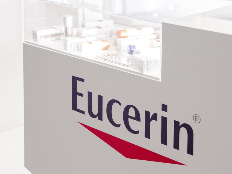 Eucerin display at trade show booth