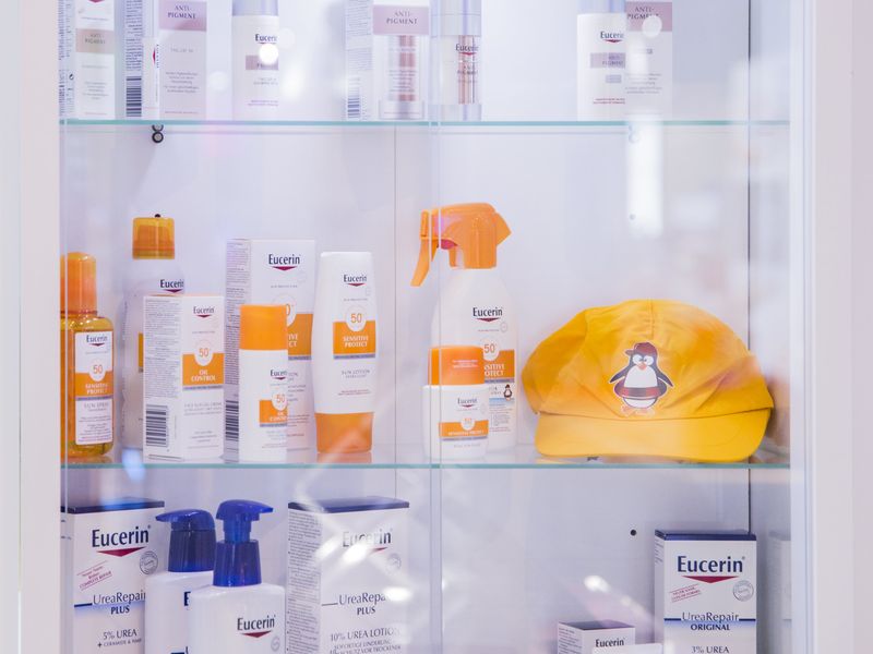 Eucerin products in display