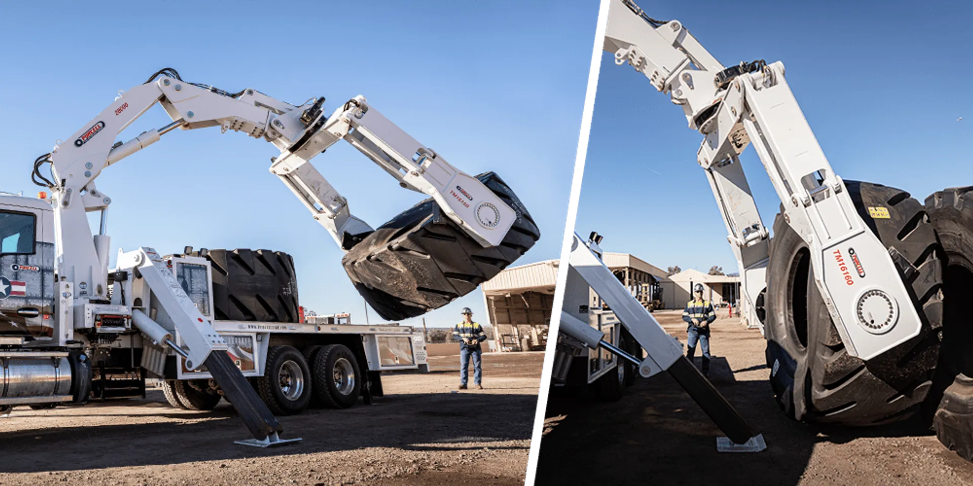Bild wie ein Tire Truck von Stellar einen Reifen handelt